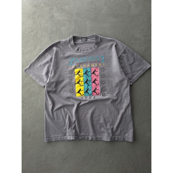 Beston Other - Vintage 90s Zahonyi Soccer Tournament Grey Single Stitch Crewneck T-shirt XL